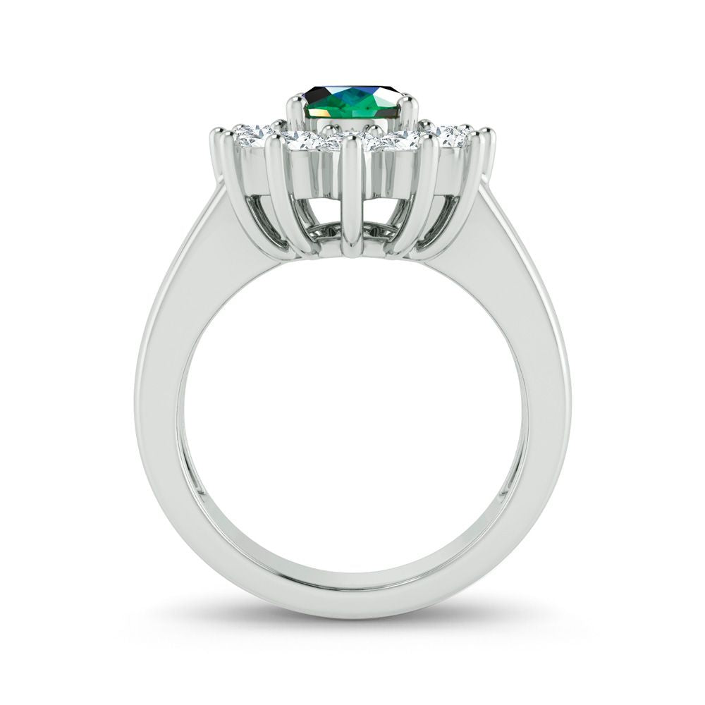 0.79 ct Emerald & Diamond Ring in 14K Gold