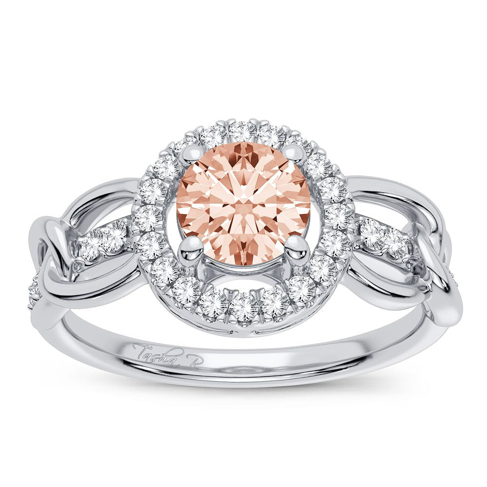 0.20 ct Morganite & Diamond Ring in 14K Gold