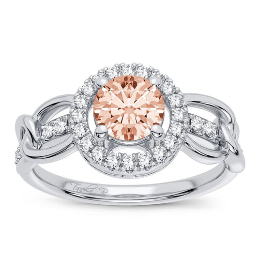 0.20 ct Morganite & Diamond Ring in 14K Gold