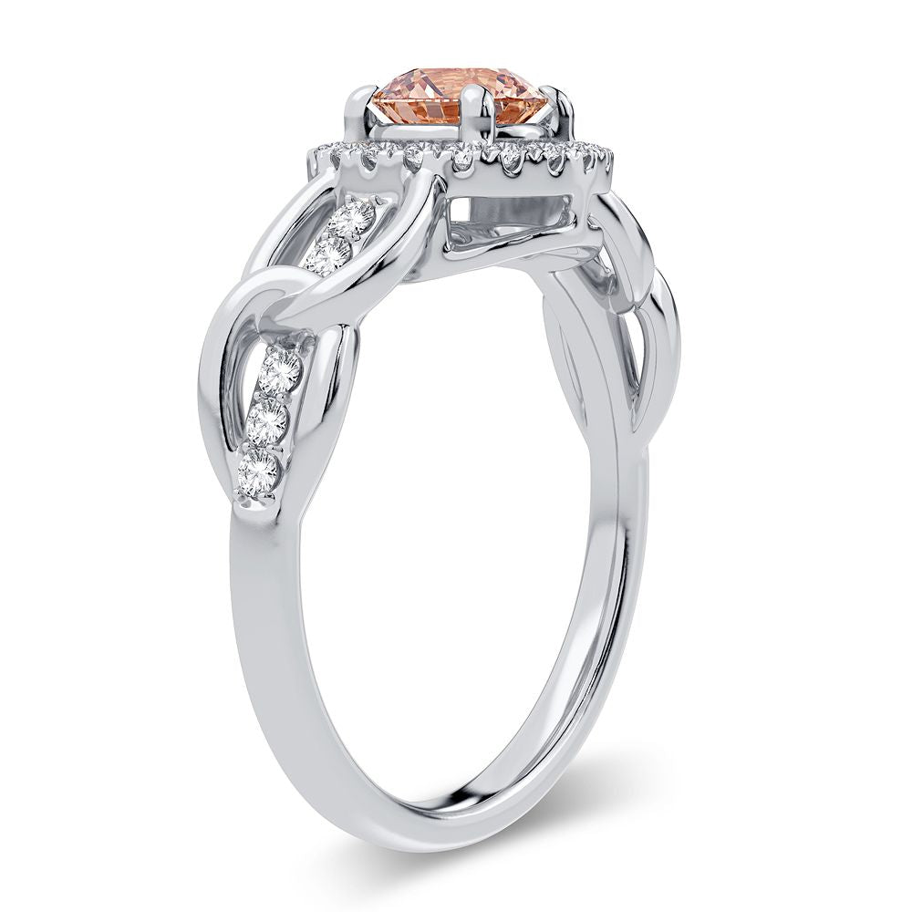 0.20 ct Morganite & Diamond Ring in 14K Gold