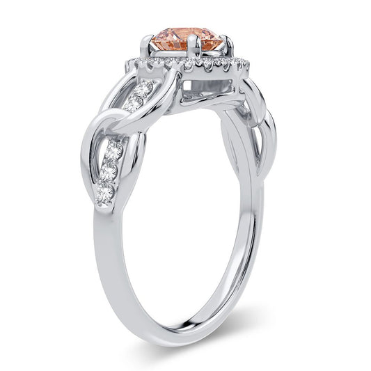 0.20 ct Morganite & Diamond Ring in 14K Gold