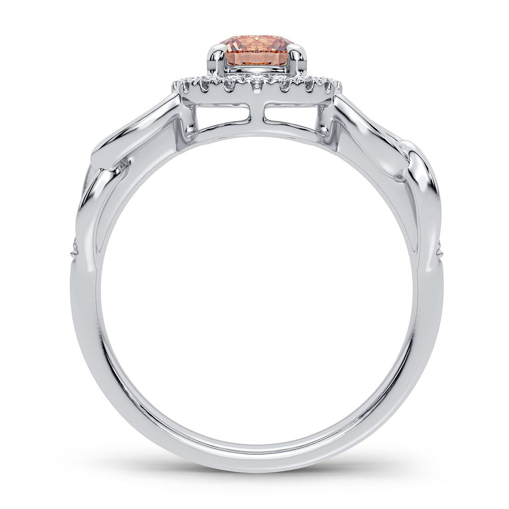 0.20 ct Morganite & Diamond Ring in 14K Gold