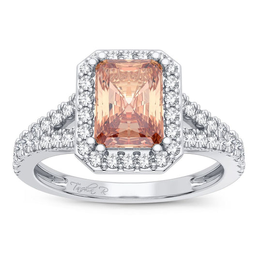 0.33 ct Morganite & Diamond Ring in 14K Gold