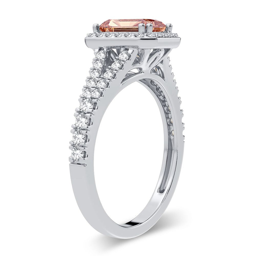 0.33 ct Morganite & Diamond Ring in 14K Gold