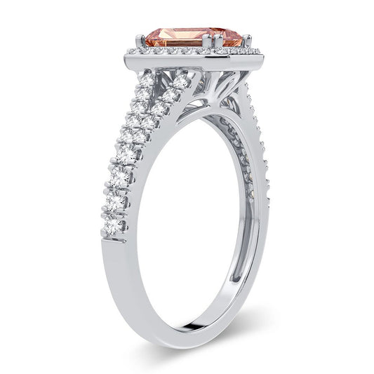 0.33 ct Morganite & Diamond Ring in 14K Gold