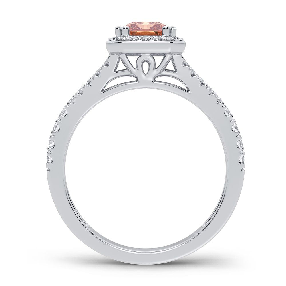 0.33 ct Morganite & Diamond Ring in 14K Gold