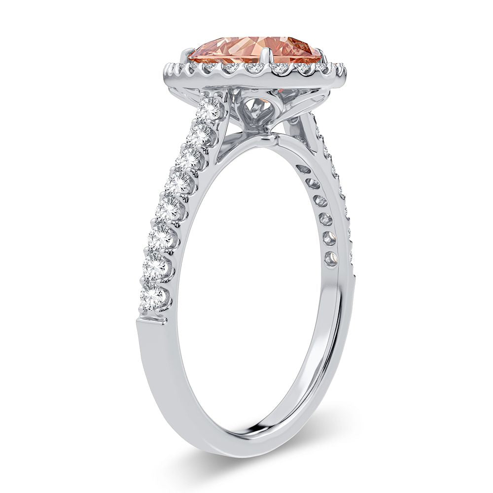 0.33 ct Morganite & Diamond Ring in 14K Gold
