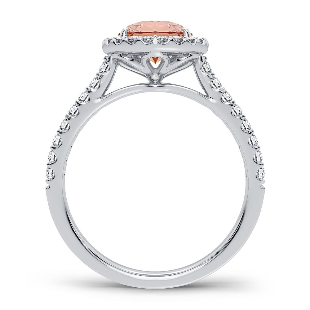 0.33 ct Morganite & Diamond Ring in 14K Gold