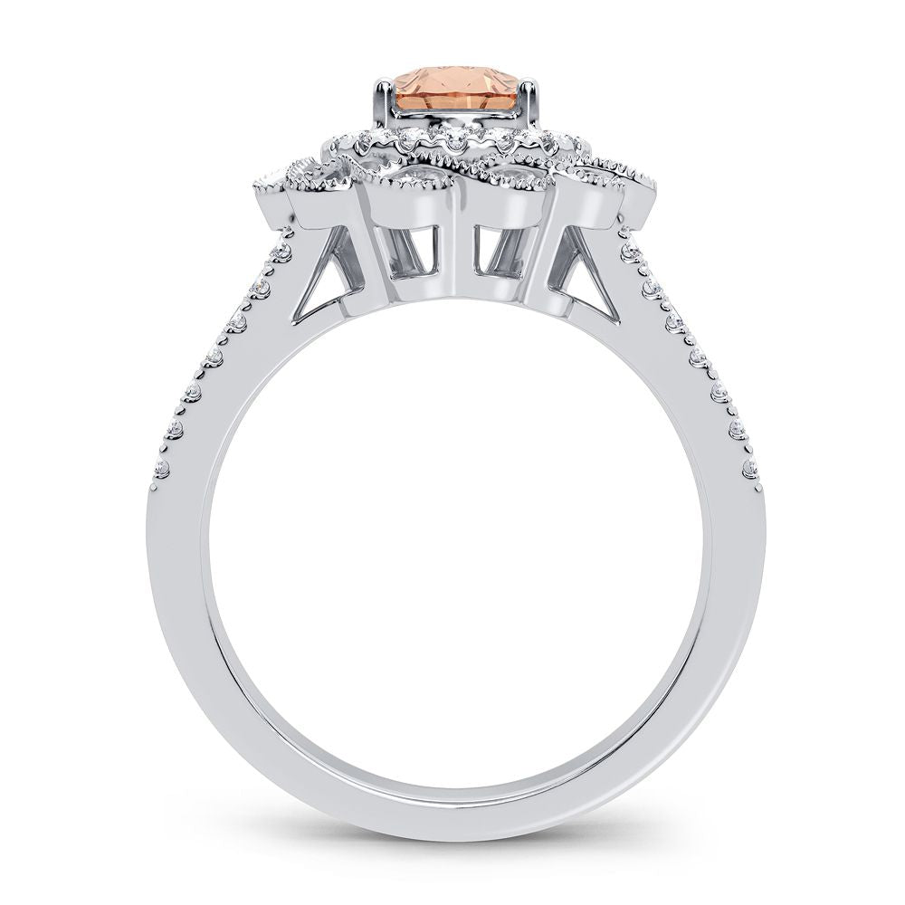 0.40 ct Morganite & Diamond Ring in 14K Gold