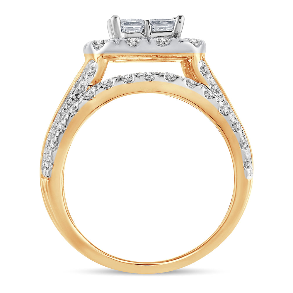 4.00 ct Diamond Bridal Ring in 14K Gold