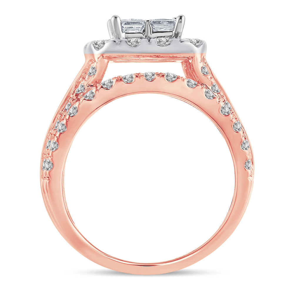 4.00 ct Diamond Bridal Ring in 14K Gold
