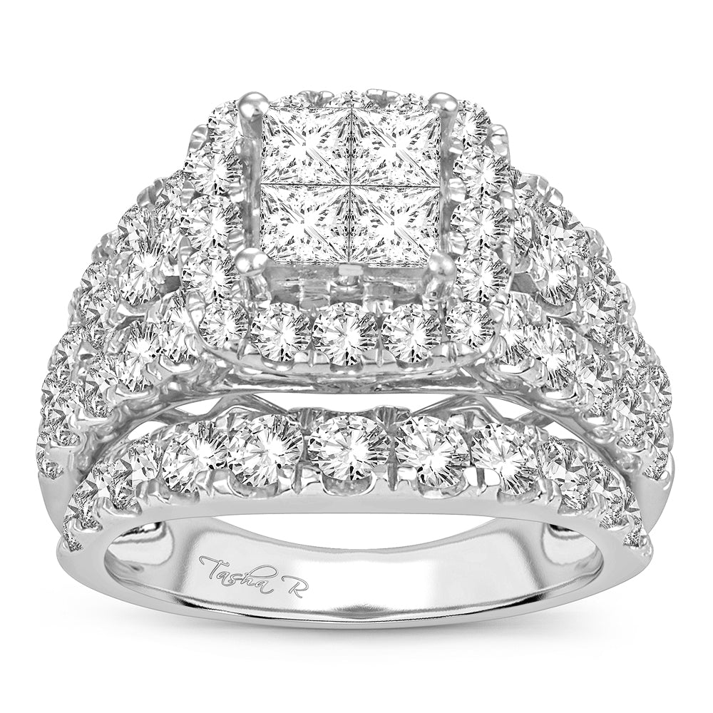 4.00 ct Diamond Bridal Ring in 14K Gold