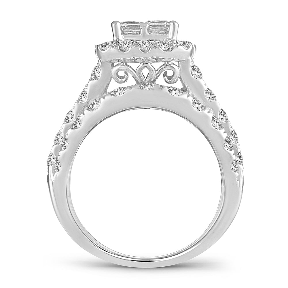 4.00 ct Diamond Bridal Ring in 14K Gold