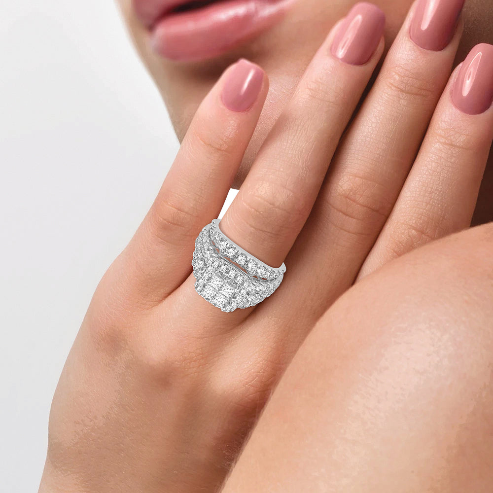 4.00 ct Diamond Bridal Ring in 14K Gold