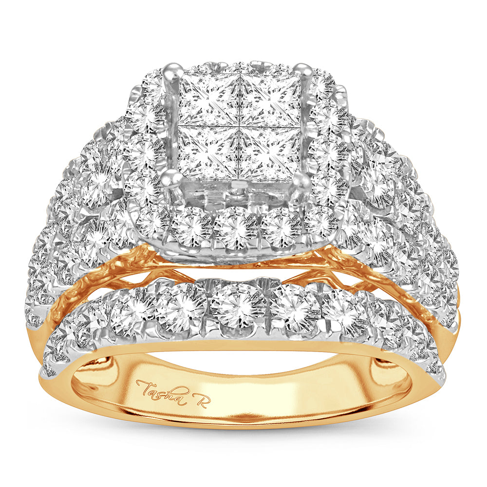 4.00 ct Diamond Bridal Ring in 14K Gold