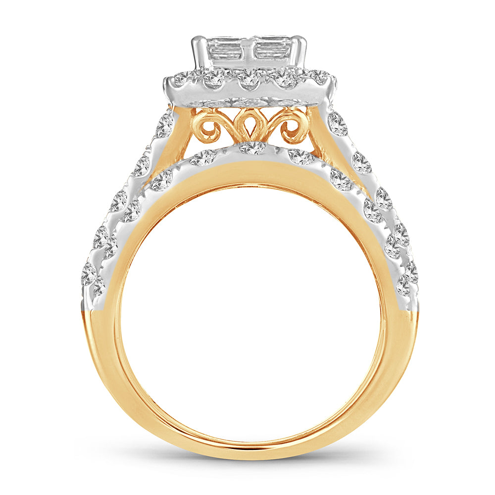 4.00 ct Diamond Bridal Ring in 14K Gold
