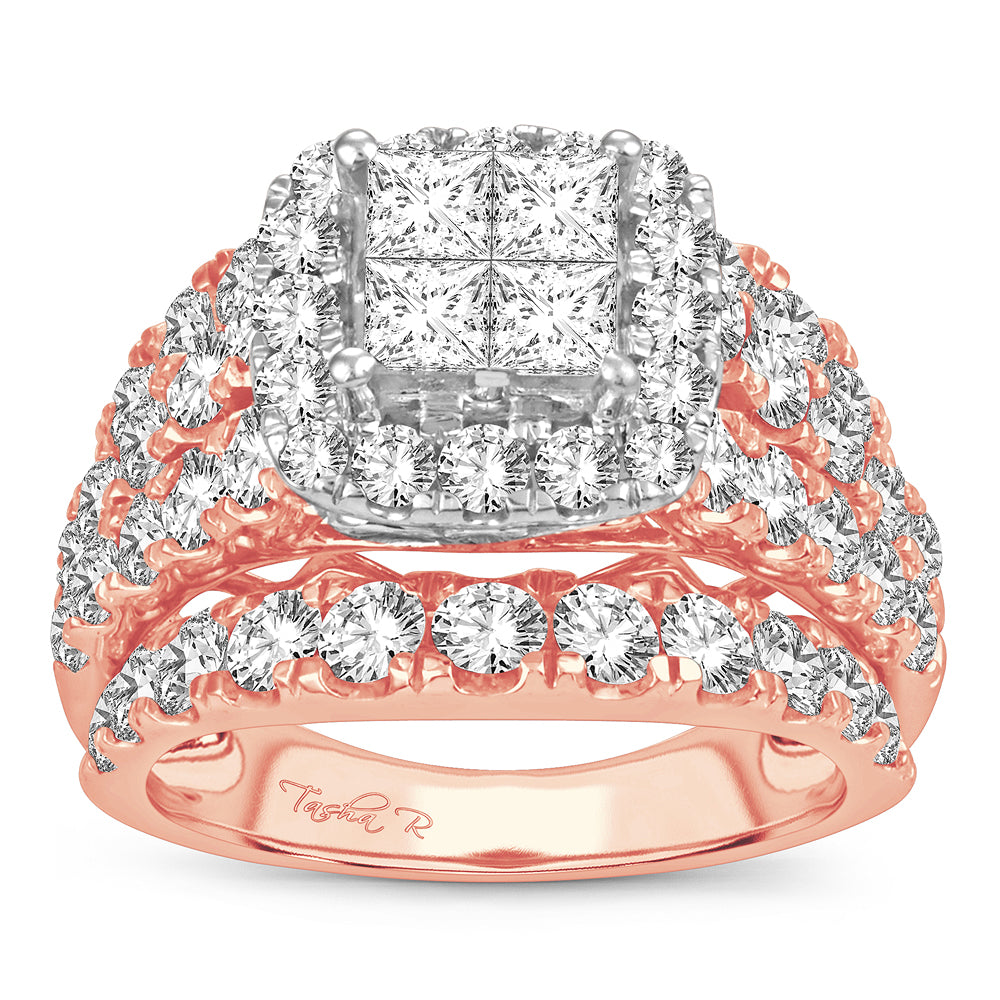 4.00 ct Diamond Bridal Ring in 14K Gold