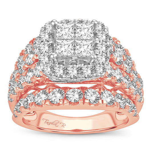 4.00 ct Diamond Bridal Ring in 14K Gold