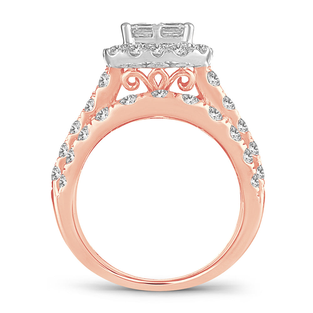 4.00 ct Diamond Bridal Ring in 14K Gold