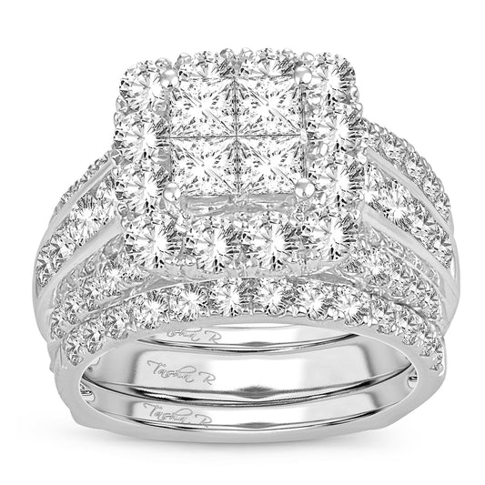 4.00 ct Diamond Bridal Ring in 14K Gold