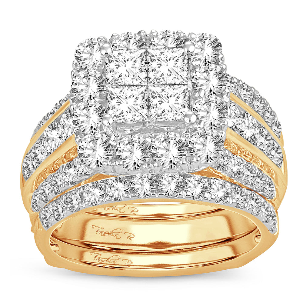 4.00 ct Diamond Bridal Ring in 14K Gold