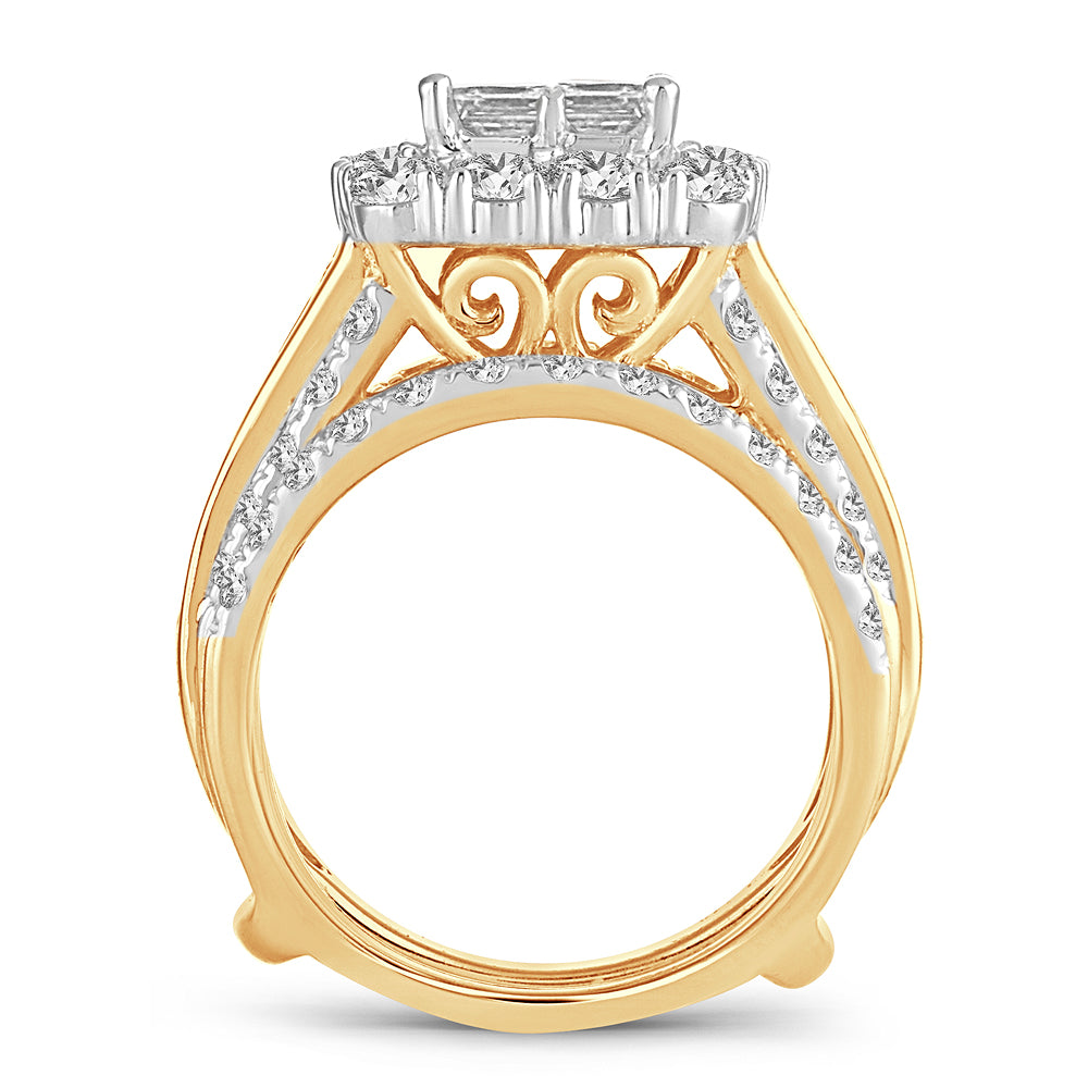 4.00 ct Diamond Bridal Ring in 14K Gold