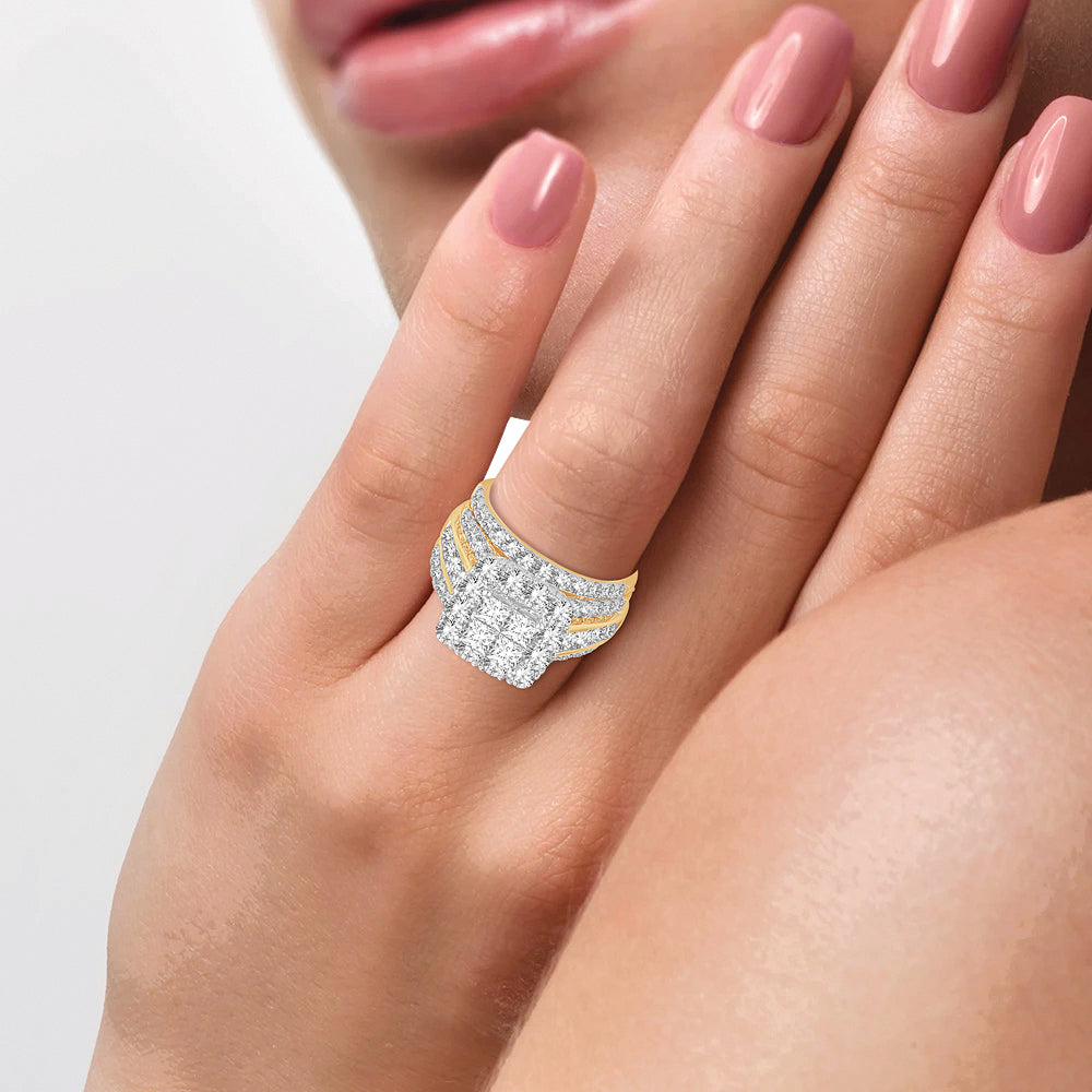 4.00 ct Diamond Bridal Ring in 14K Gold