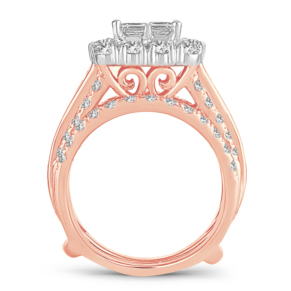 4.00 ct Diamond Bridal Ring in 14K Gold