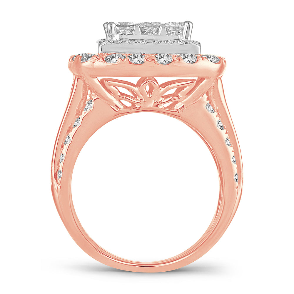 4.00 ct Diamond Bridal Ring in 14K Gold