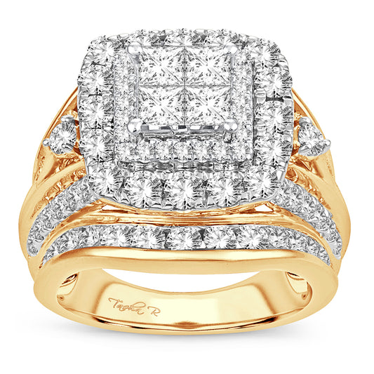 4.00 ct Diamond Bridal Ring in 14K Gold