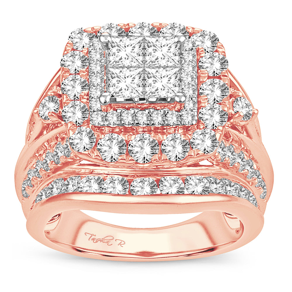 4.00 ct Diamond Bridal Ring in 14K Gold