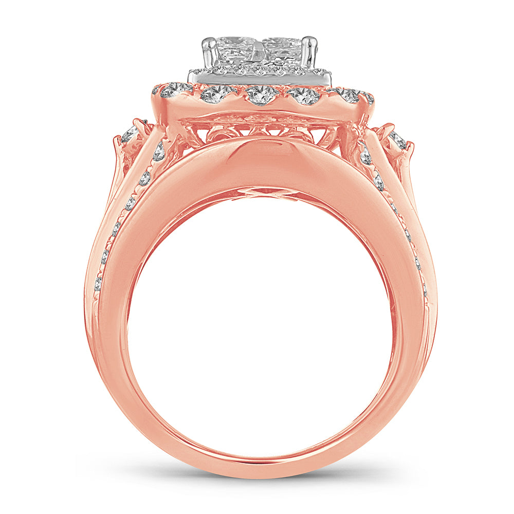 4.00 ct Diamond Bridal Ring in 14K Gold