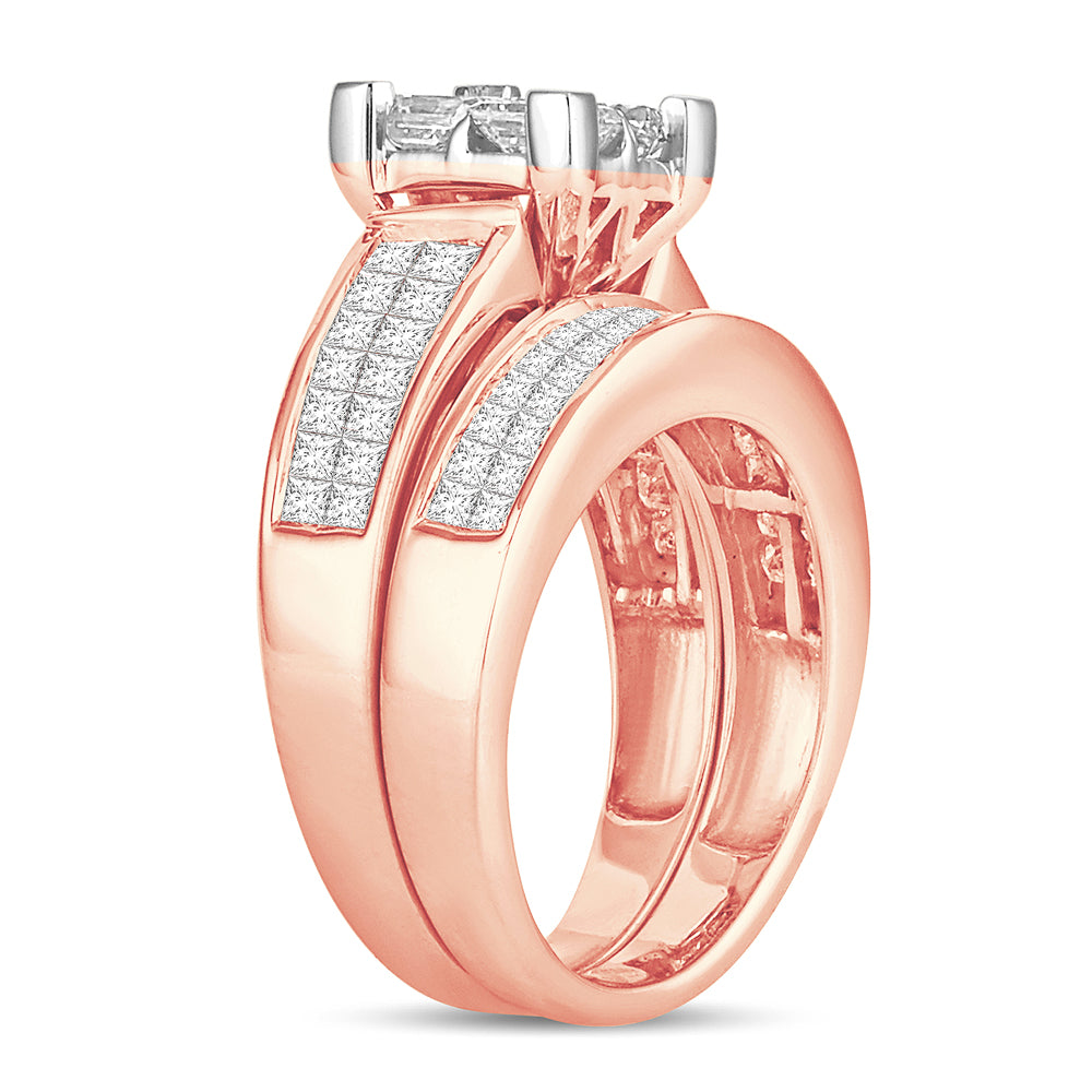 3.00 ct Diamond Bridal Ring in 14K Gold