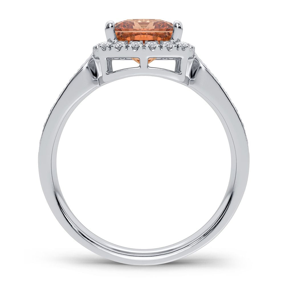 0.33 ct Morganite & Diamond Ring in 14K Gold