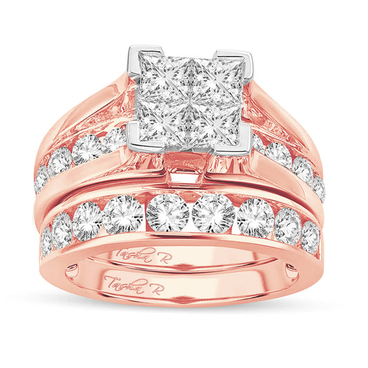 4.00 ct Diamond Bridal Ring in 14K Gold