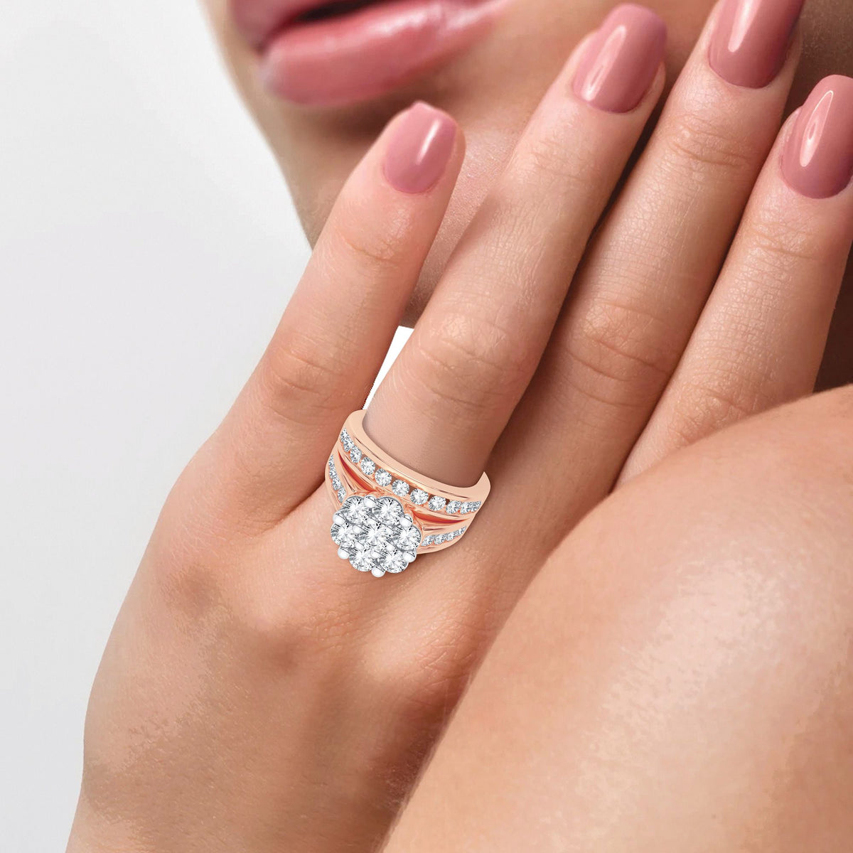 2.00 ct Diamond Bridal Ring in 14K Gold