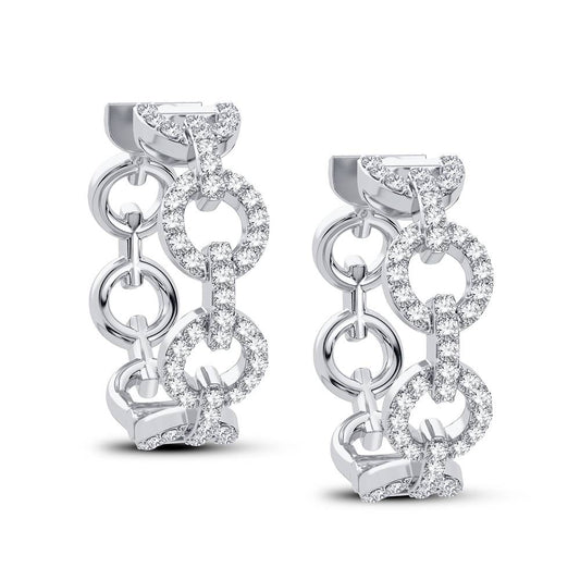 0.33 ct Diamond Hoop Earrings in 10K Gold