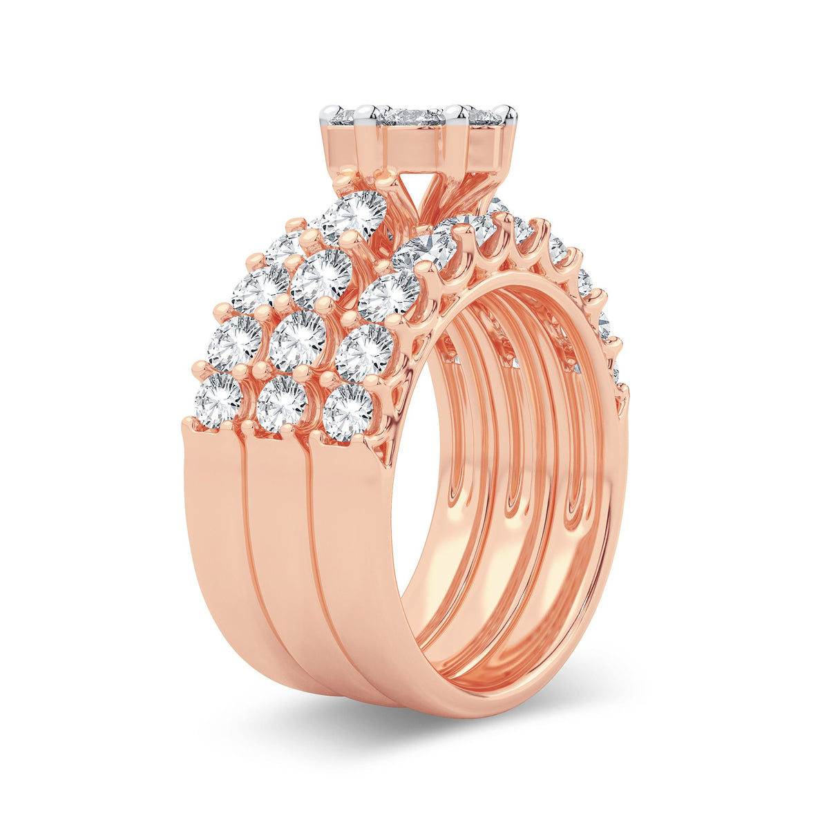 3.00 ct Diamond Bridal Ring in 14K Gold