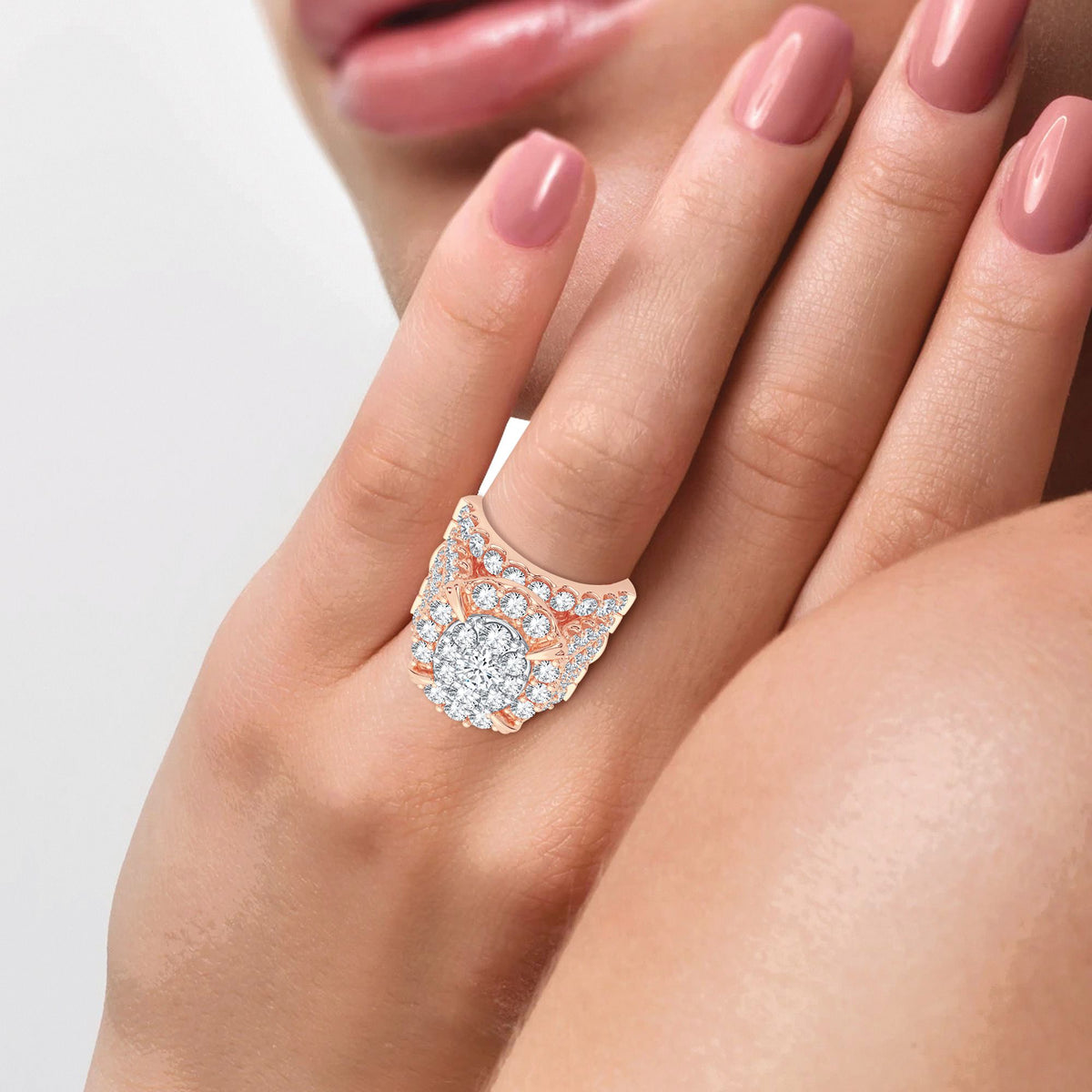 6.00 ct Diamond Bridal Ring in 14K Gold