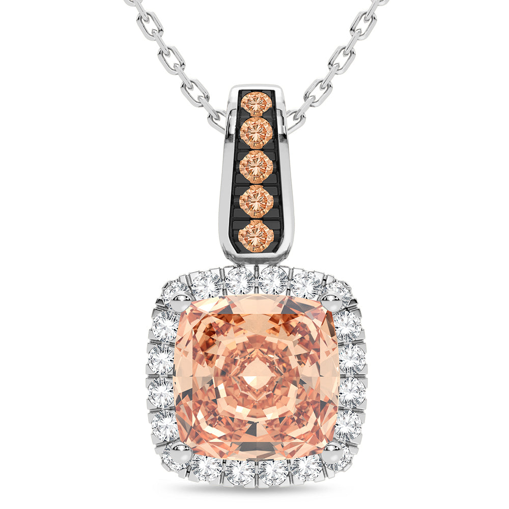 0.20 ct Morganite & Diamond Pendant in 14K Gold
