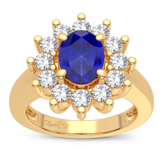 0.78 ct Sapphire & Diamond Ring in 14K Gold