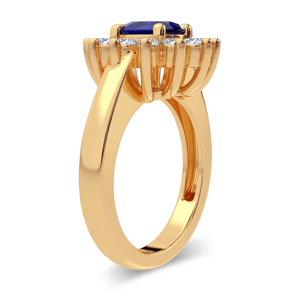 0.78 ct Sapphire & Diamond Ring in 14K Gold