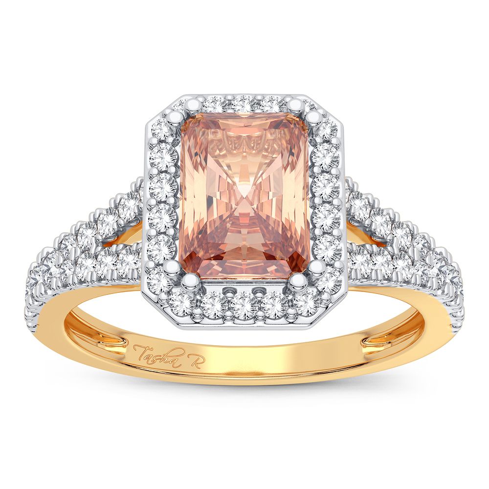 0.33 ct Morganite & Diamond Ring in 14K Gold