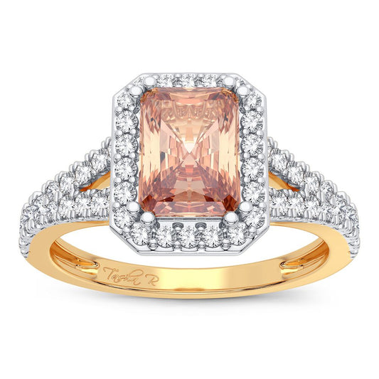 0.33 ct Morganite & Diamond Ring in 14K Gold