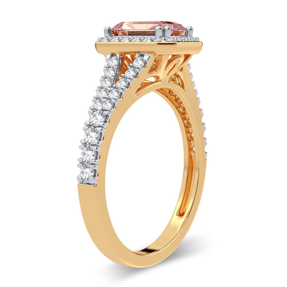 0.33 ct Morganite & Diamond Ring in 14K Gold