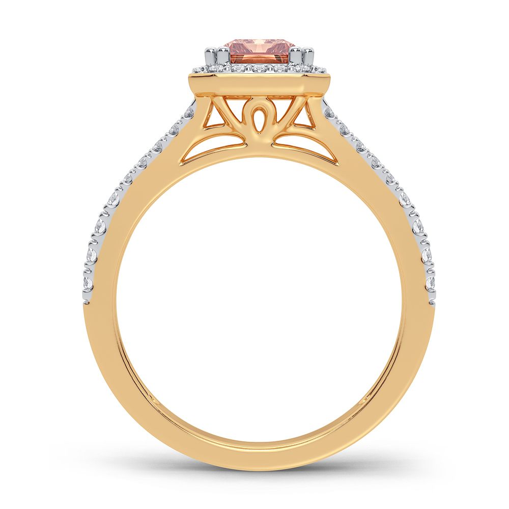 0.33 ct Morganite & Diamond Ring in 14K Gold