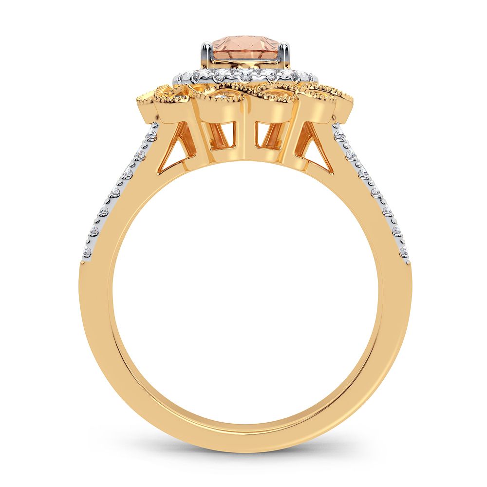0.40 ct Morganite & Diamond Ring in 14K Gold