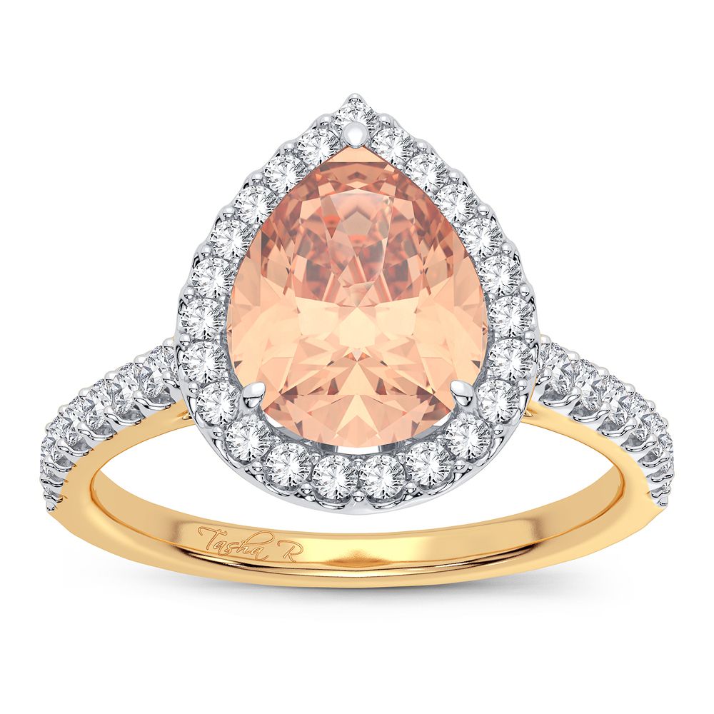 0.33 ct Morganite & Diamond Ring in 14K Gold