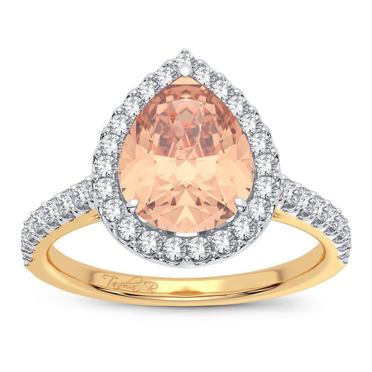 0.33 ct Morganite & Diamond Ring in 14K Gold