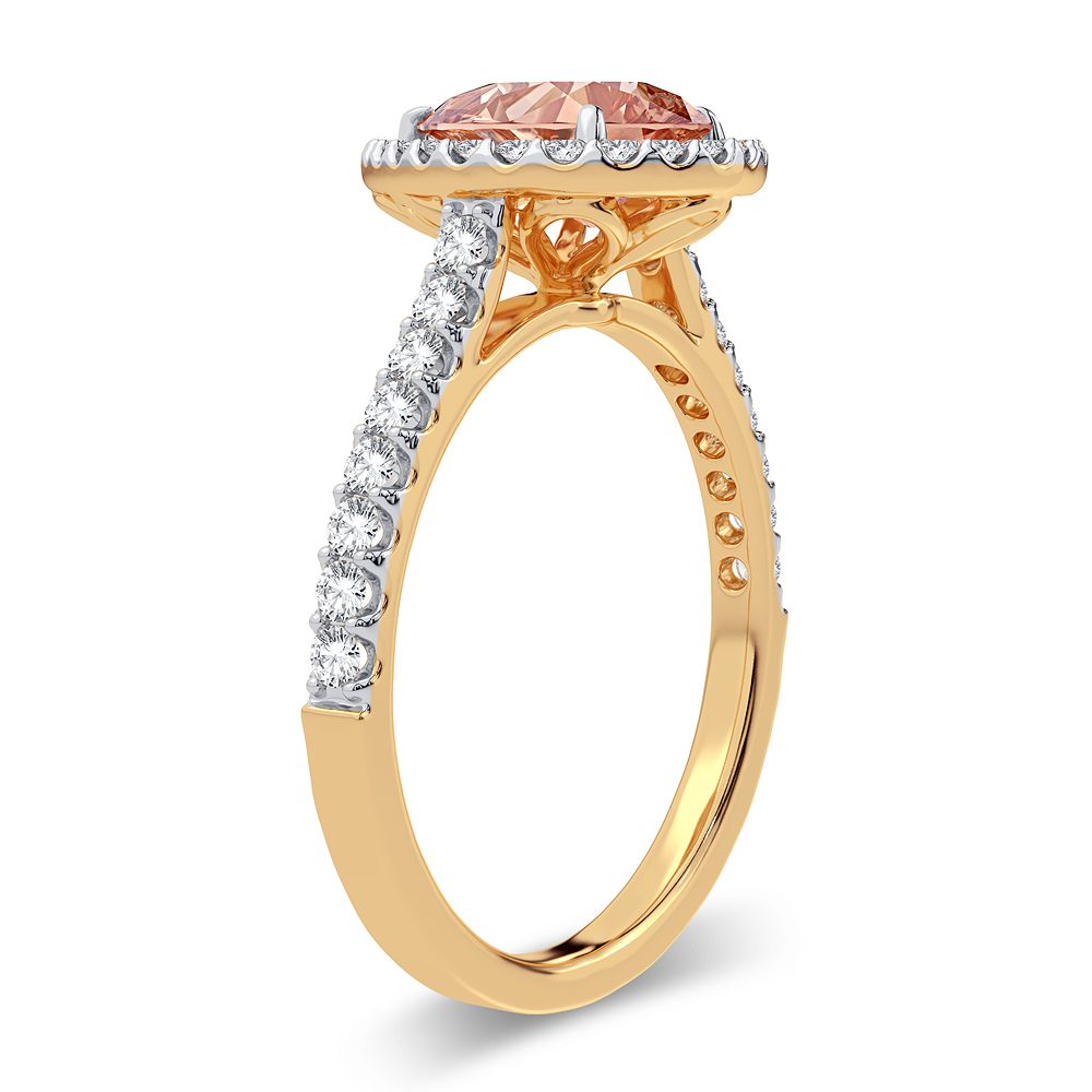 0.33 ct Morganite & Diamond Ring in 14K Gold
